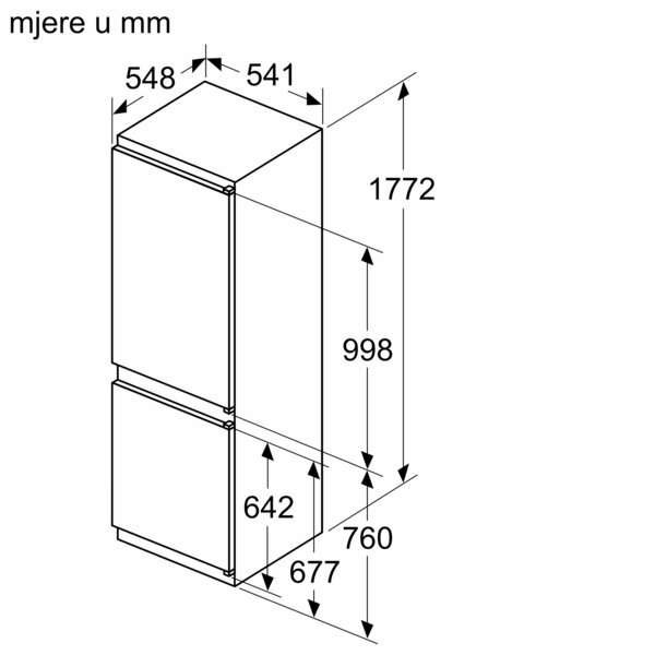 Dimenzije hladnjaka KIR81AFE0