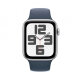 Apple Watch SE (2023), 44mm Silver AC, Storm Blue SB M/L