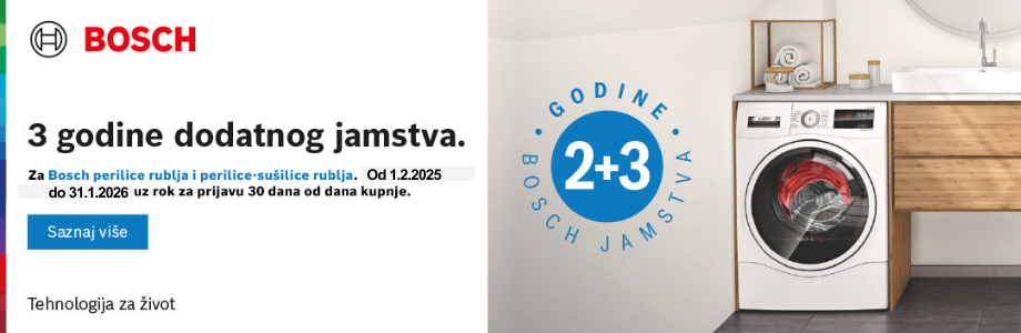  2+3 Produženo jamstvo na perilice i perilice-sušilice rublja Bosch